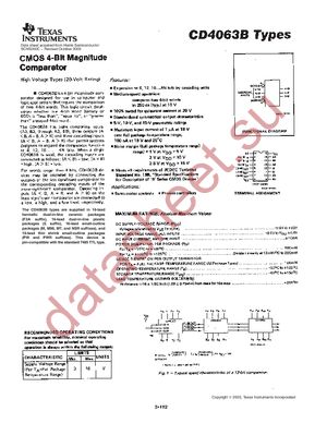 CD4063BMTE4 datasheet  